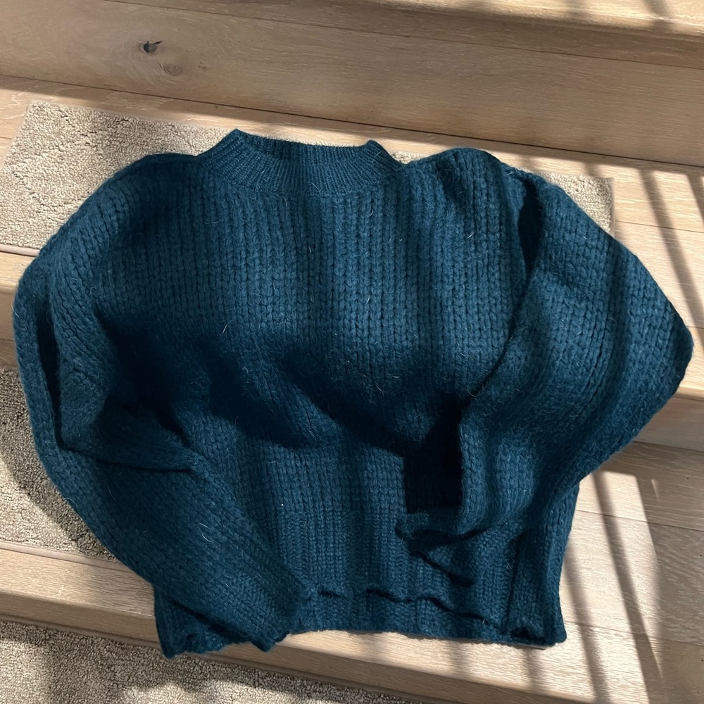 ELLIE MAE STUDIOS ESMERALDA BABY ALPACA SWEATER TEAL - M